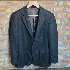 Brooks Brothers pinstripe flannel Loro Piana wool suit jacket